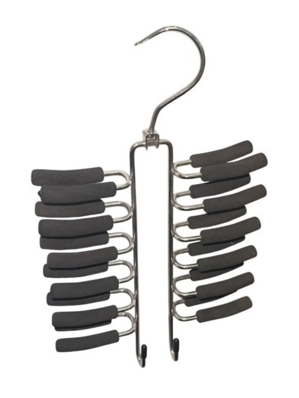Necktie Rack Hanger Organizer Men Women Closet Metal & Foam 24 Ties 2 Belt Hooks